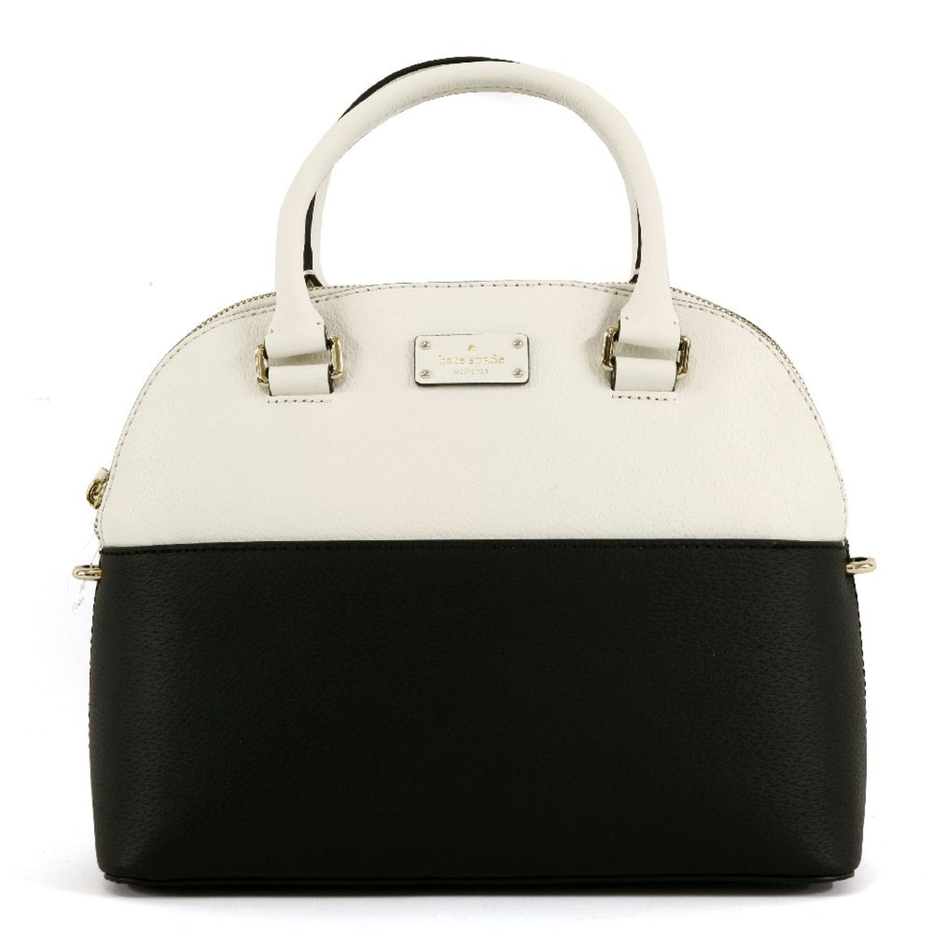 A Kate Spade black and white Grove Street 'Carli' handbag,with monochrome leather exterior, gold-