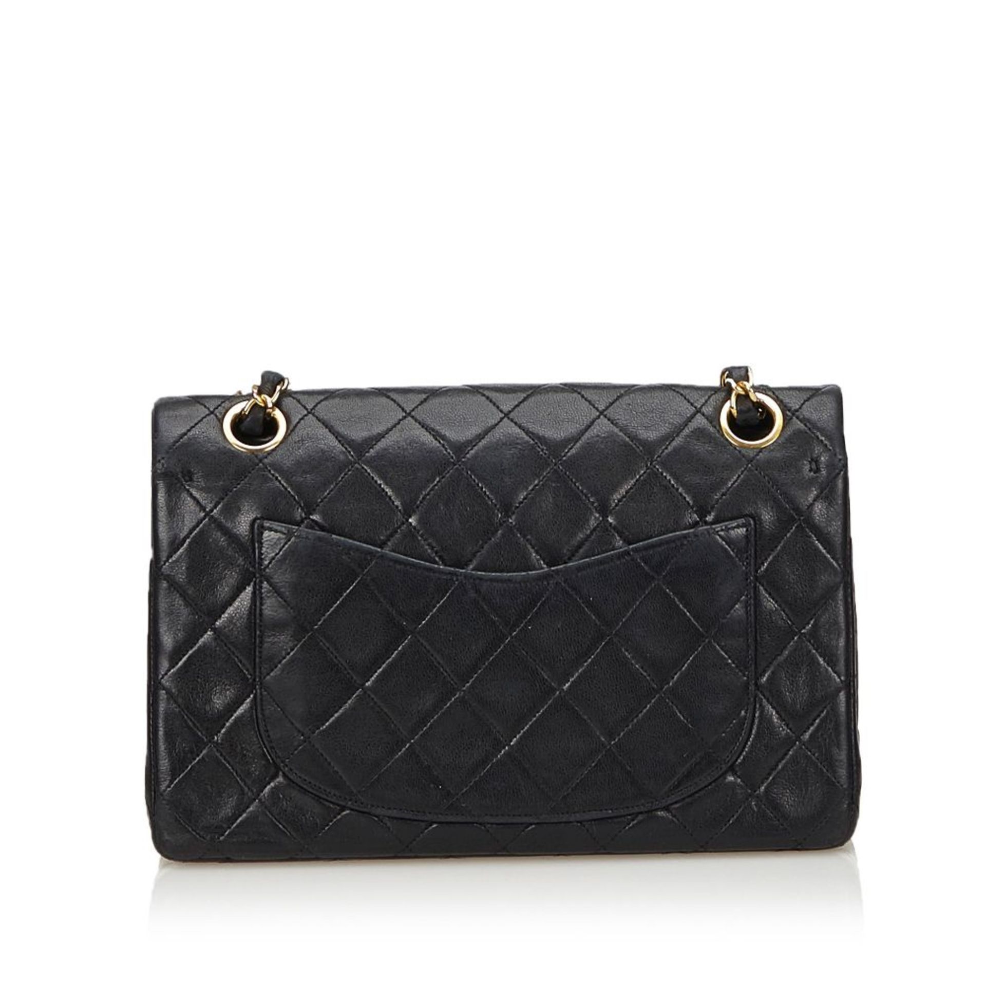 A Chanel classic small leather double flap shoulder bag,featuring a quilted leather body, gold- - Image 3 of 6