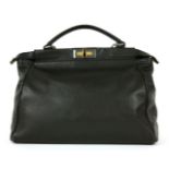 A Fendi 'Peekaboo' large model handbag,crafted in soft leather, brushed metal and gold-tone