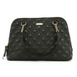 A Kate Spade black leather quilted tote handbag, featuring black octagonal quilted leather, with