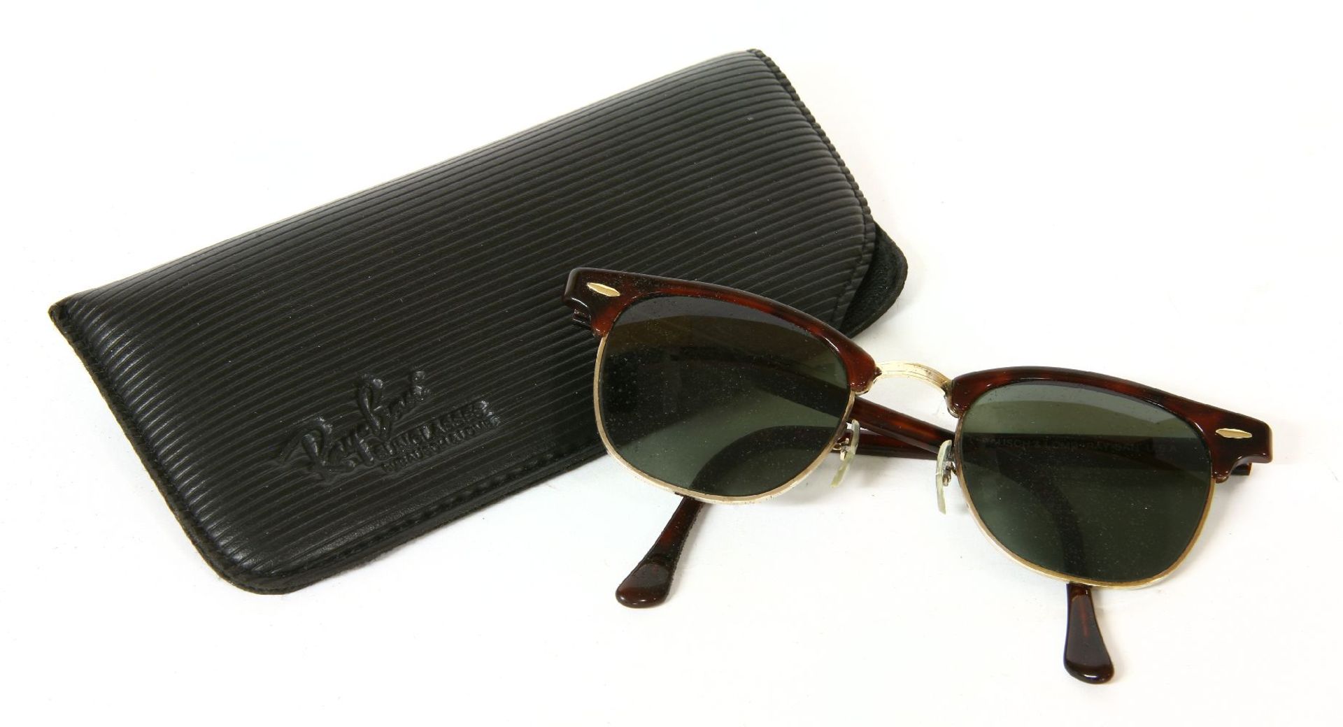 A pair of vintage Ray-Ban 'Clubmaster' sunglasses,by Bausch & Lamb USA, c.1989, tortoiseshell and