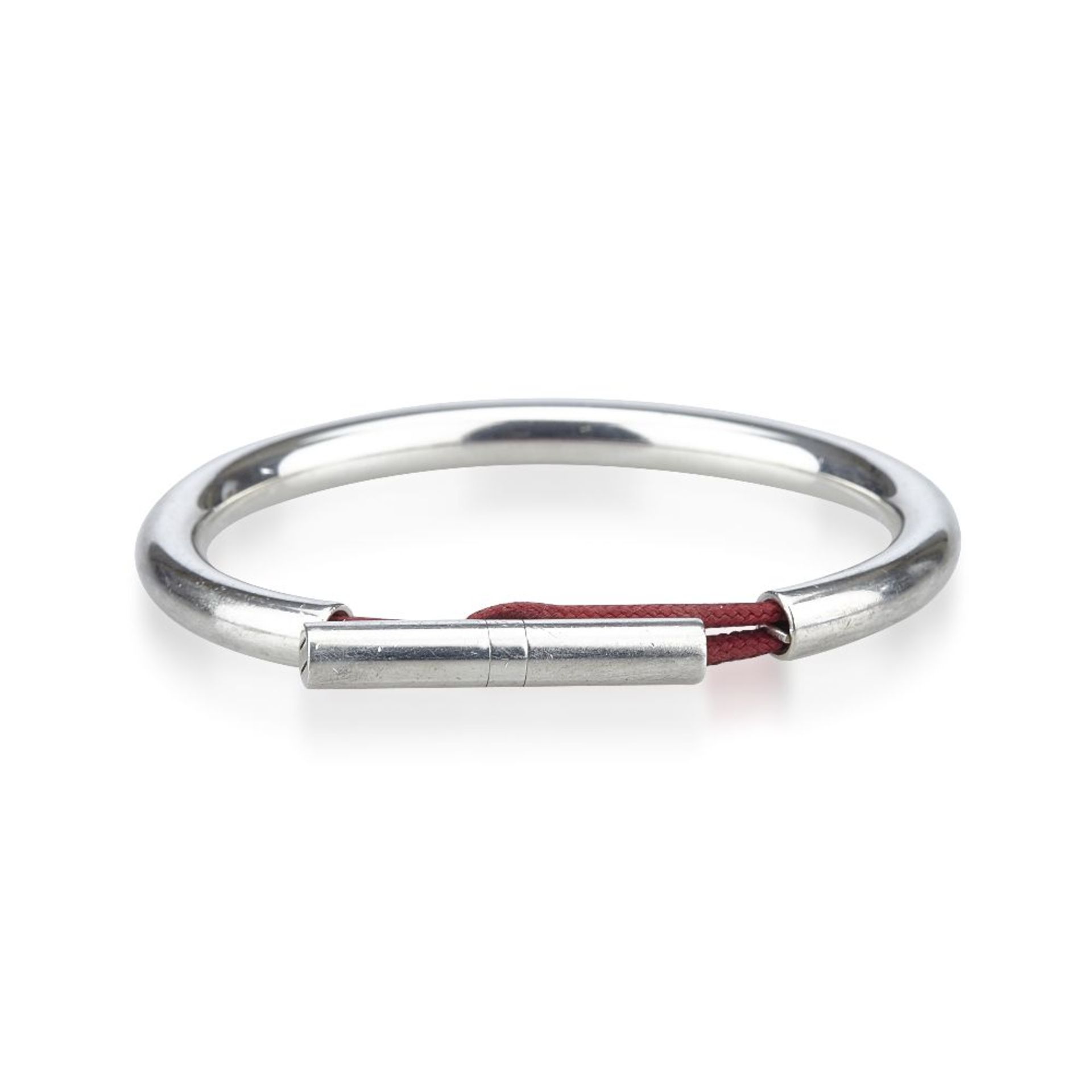 An Hermès 'Skipper' bracelet,featuring a silver and chemical fibre body