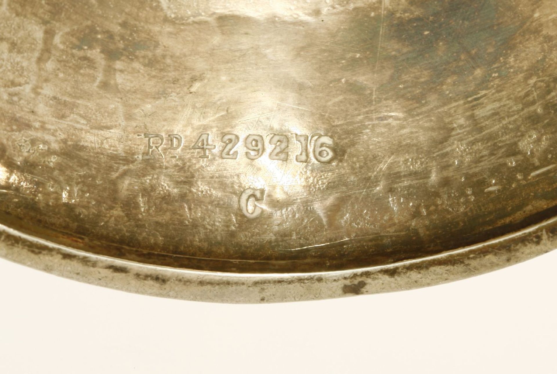 A silver comport,Lawson and Co., Glasgow, 1908,of circular hammered form, raised on three feet, on a - Image 3 of 3