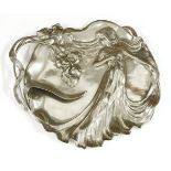 A WMF tray,cast with a lady with flowing hair and dress, numbered '290',32cm wide