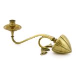 W A S Benson cantilever brass candlestick,with a weighted counter balance, unmarked,32cm long