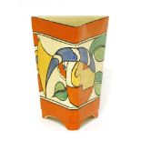A Clarice Cliff vase,shape no. 200, decorated with stylised flowers and foliage, printed marks, 19cm