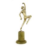 A silvered bronze figure of a dancer, by Josef Lorenzl (1892-1950), signed, on an onyx plinth, 26.