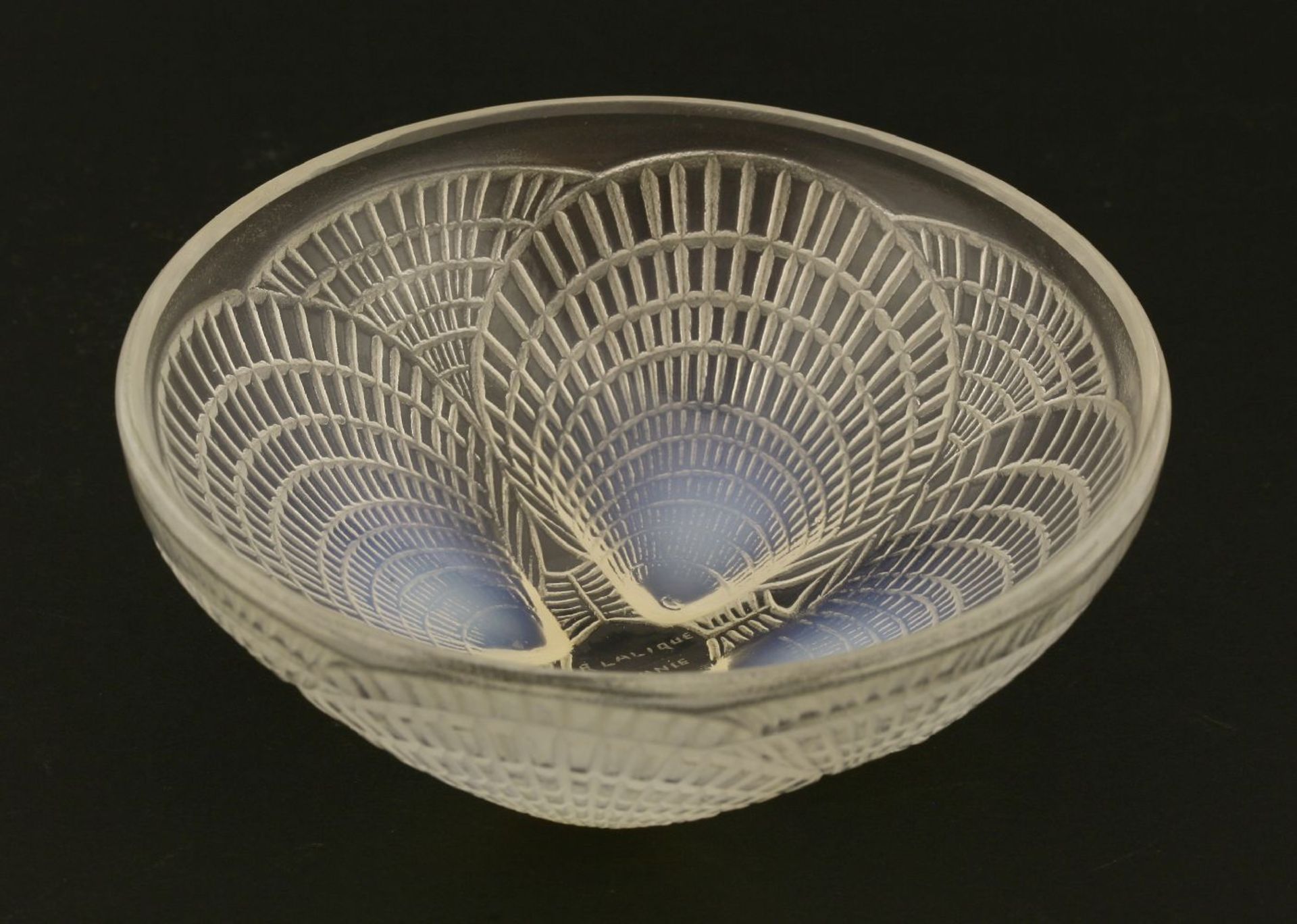 A Lalique 'Coquilles' opalescent glass bowl, wheel cut 'R Lalique France' and numbered '3204',