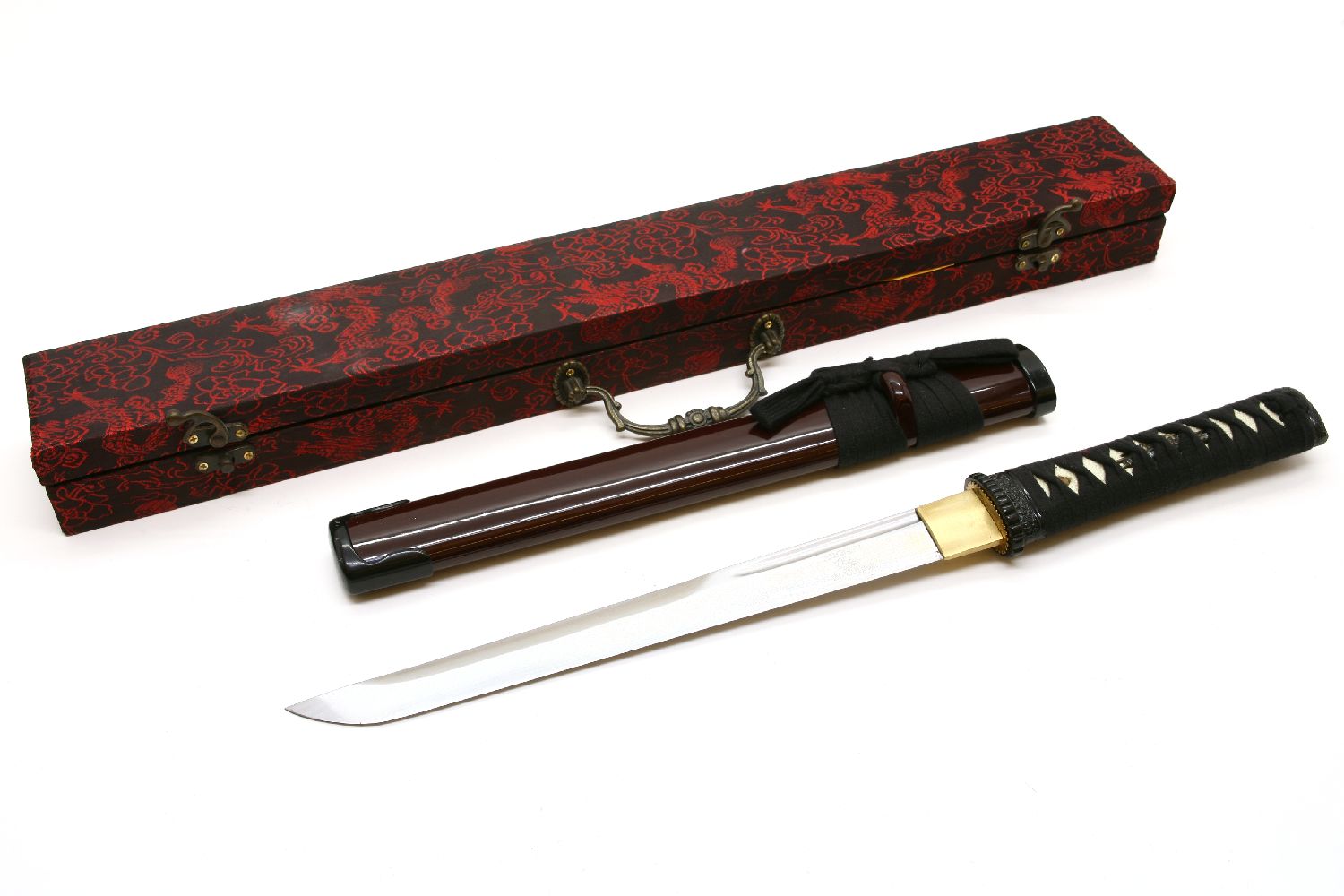 A replica Japanese tanto and scabbard