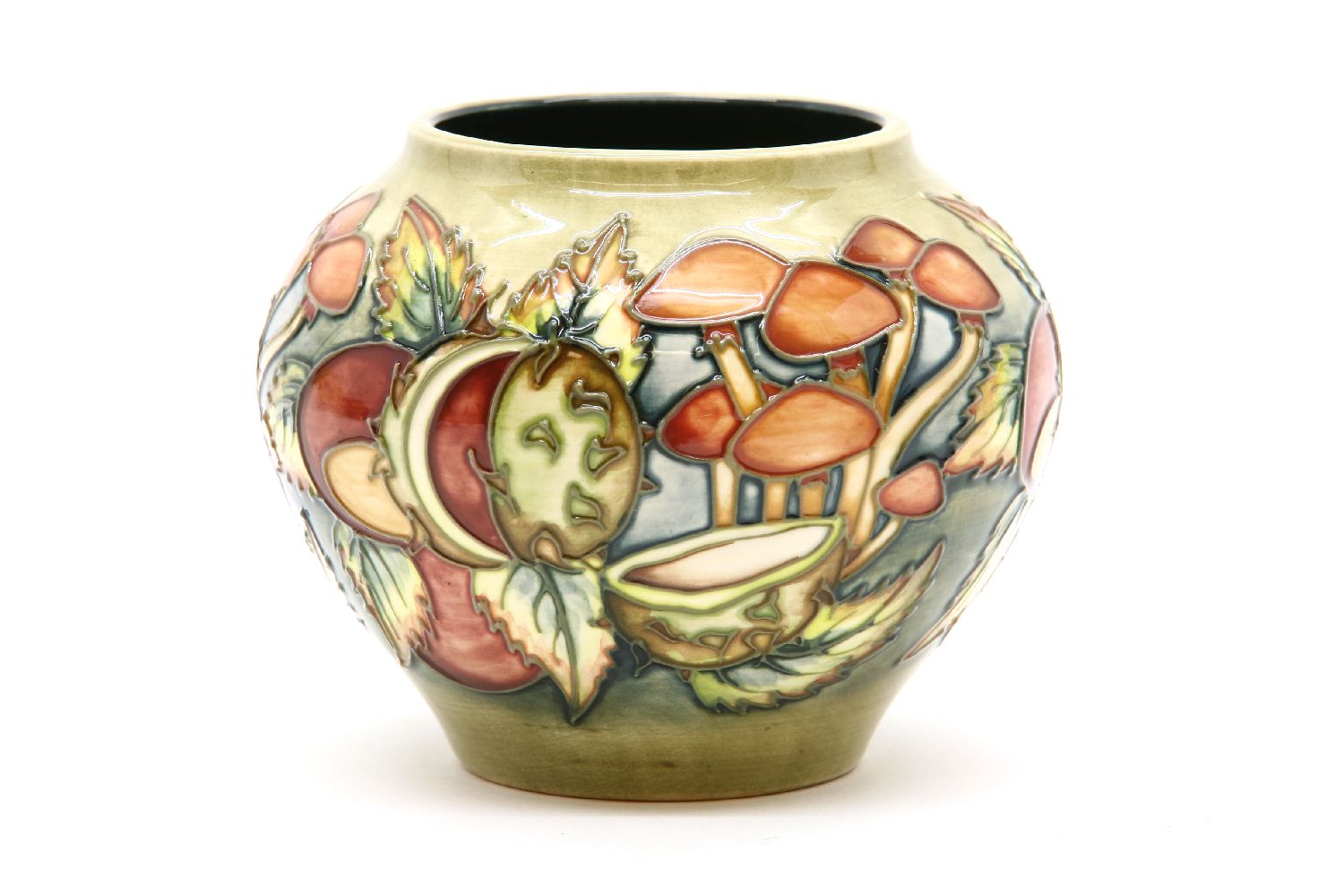 A Moorcroft Collectors Club 'Pastimes' vase, 2000, by D J Hancock, numbered 213/250, 10.5cm high,