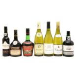 Various wines and spirits, to include Louis Jadot Bourgogne Chardonnay, 2007, one bottle; Jean-