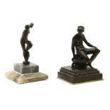 Two Bronzes, 18th century, after antique, 17cm highest