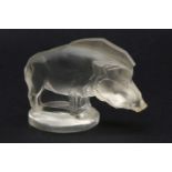 A post war Lalique Sanglier paperweight, engraved signature.