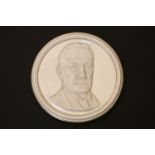 A Royal Worcester porcelain plaque, decorated in relief with a bust of The Right Honourable