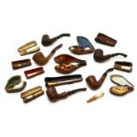Pipes including Meerschaum dog pipes, cigar holders, etc