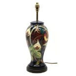 A Moorcroft Queens Choice table lamp, 47cm high to top of fitting