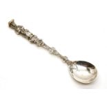 A Dutch silver figural spoon, in 17th century style, 19cm long