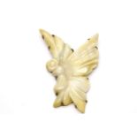 A soapstone mounted brooch, in the form of a butterfly, 11cm high