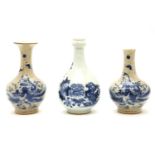 Two Chinese blue and white vases, with an immortal and a bat, one reduced, 22cm high, and another