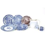 A collection of Spode blue and white, to include Broseley, Camilla, Italian and The Engraver's