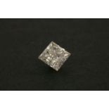 An unmounted princess cut diamond, approximately 1.26ct