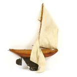 A large early 20th century pond yacht, 79cm x 112cm