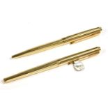A cased set of Parker pens, to include a gold plated fountain pen and a matching ball point pen