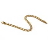 A collection of costume jewellery, to include a gold flat filled double curb bracelet, 8.35g, and