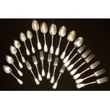 A collection of George III silver flatware