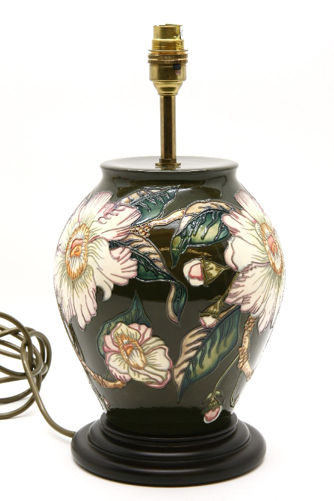 A Moorcroft table lamp, 35cm high to top fitting - Image 2 of 3