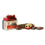 Dinky and other toy vehicles, including racing cars, tractor, caravan, Blaw Knox bulldozer etc
