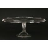 An 18th century glass tazza, circa 1770, raised on an eight sided pedestal stem, diameter 36cm