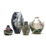 Two Cobridge stoneware vases, 'Cathedral Whispers', 13cm high, 'Western Isle' vase, 9cm, a