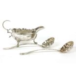 A pair of George III hallmarked silver sifter spoons, Charles Hagham, London, 1790, together with