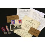 A WWll pair: the Australia Service Medal and 1939 - 1945 War Medal, awarded to Pte V377772 Klaus