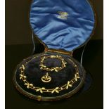 A cased late Victorian, gold, split pearl and enamel oak leaf spray necklace, bracelet and pendant