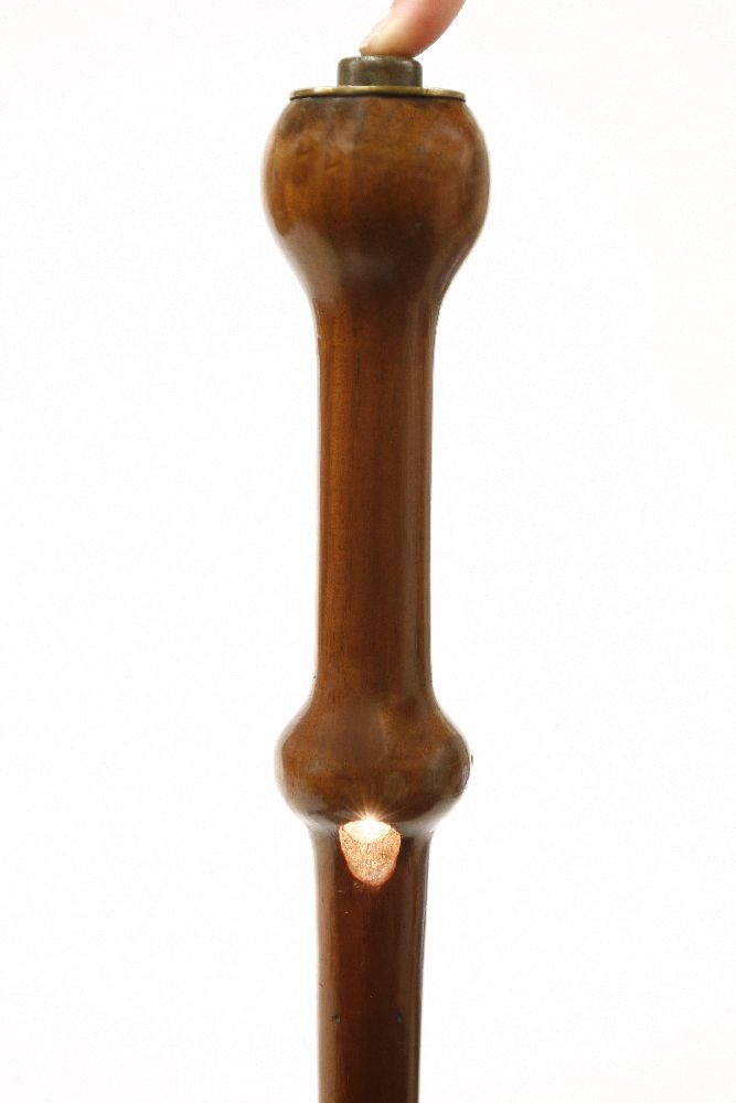 A gentleman's cane, having an in-built battery and lamp on the stem, believed to have been - Image 2 of 3