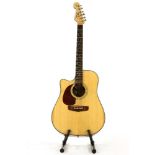 A Fender San Miguel left handed acoustic guitar, made in Korea, serial number 90.....1, complete