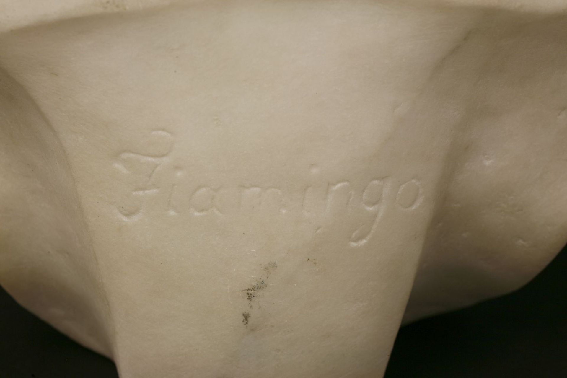 François Duquesnoy, called 'Il Fiammingo',a marble bust of a child, signed verso, 30cm - Image 4 of 4