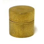 A stylish modern silver gilt pill/trinket box,by F F K, London, 1979,decorated all-over with