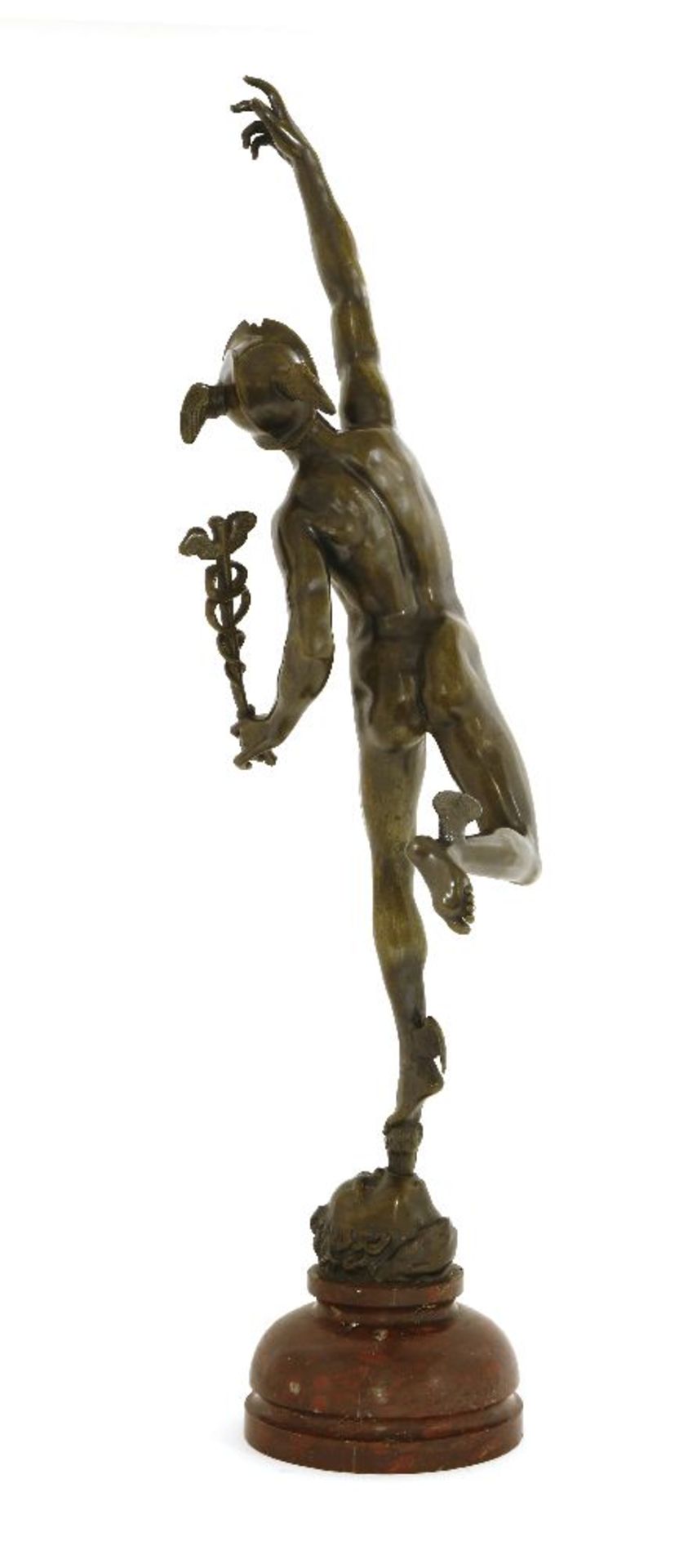 After Giambologna,a bronze figure of Mercury, on a marble plinth,76cm high - Image 2 of 2