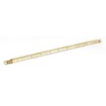An Edwardian novelty combination 10 inch ruler/pen/pencil,Continental, English import marks, London,