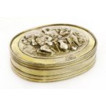An 18th century Dutch silver gilt tobacco box,Amsterdam, maker's mark 'AT' conjoined, possibly by