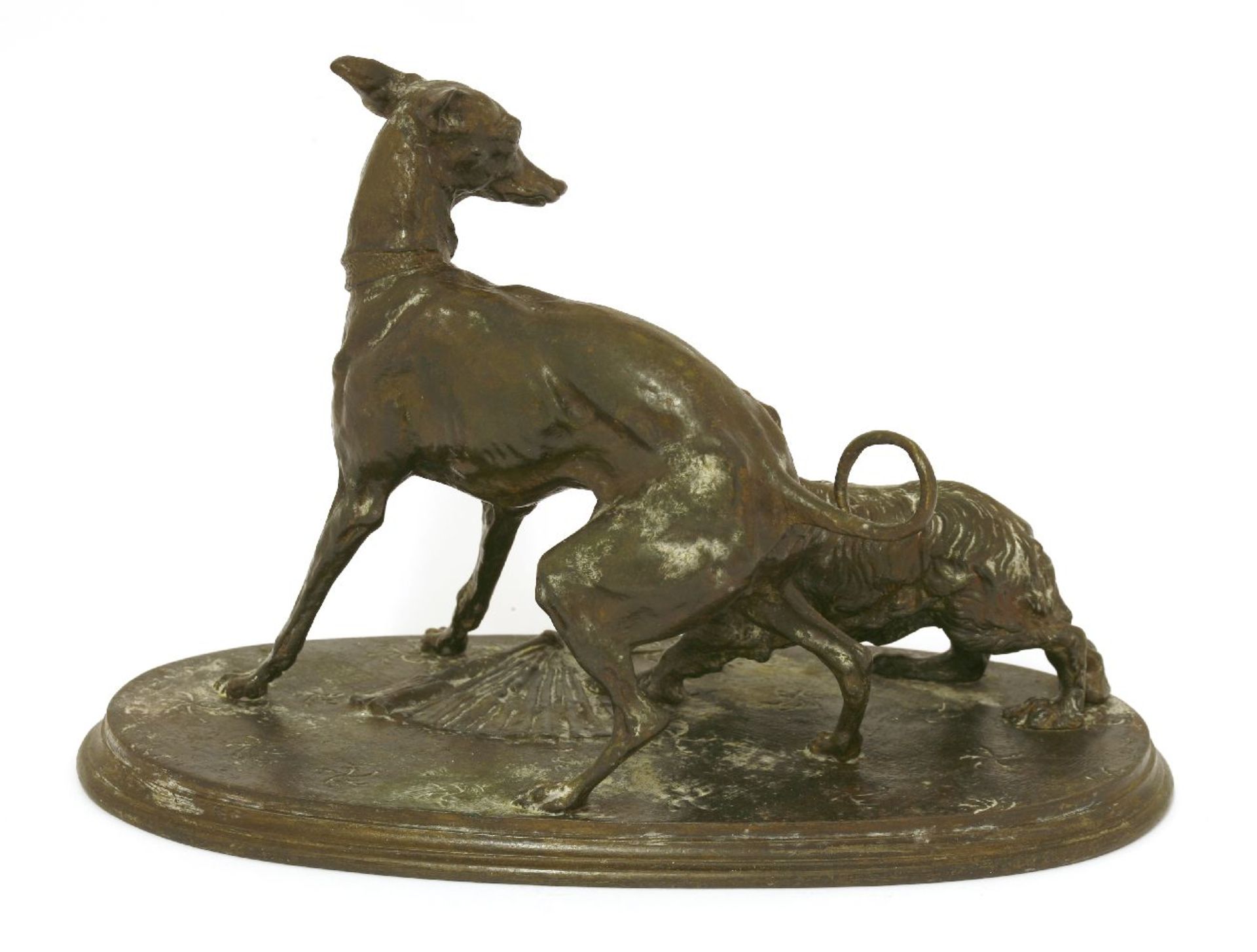 After Pierre-Jules Mêne,a cast iron group, possibly Russian, of an Italian greyhound and spaniel - Image 2 of 2