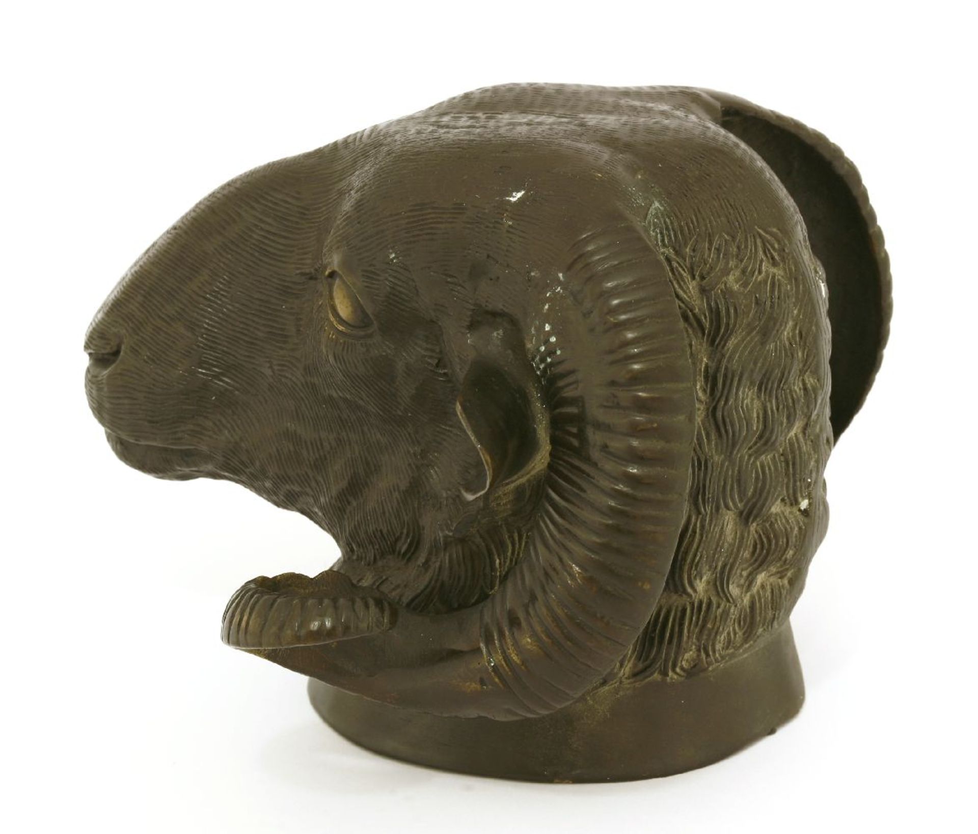 A bronze ram's head wall mask,18cm highProvenance: The Tim Wonnacott Collection. - Image 2 of 2
