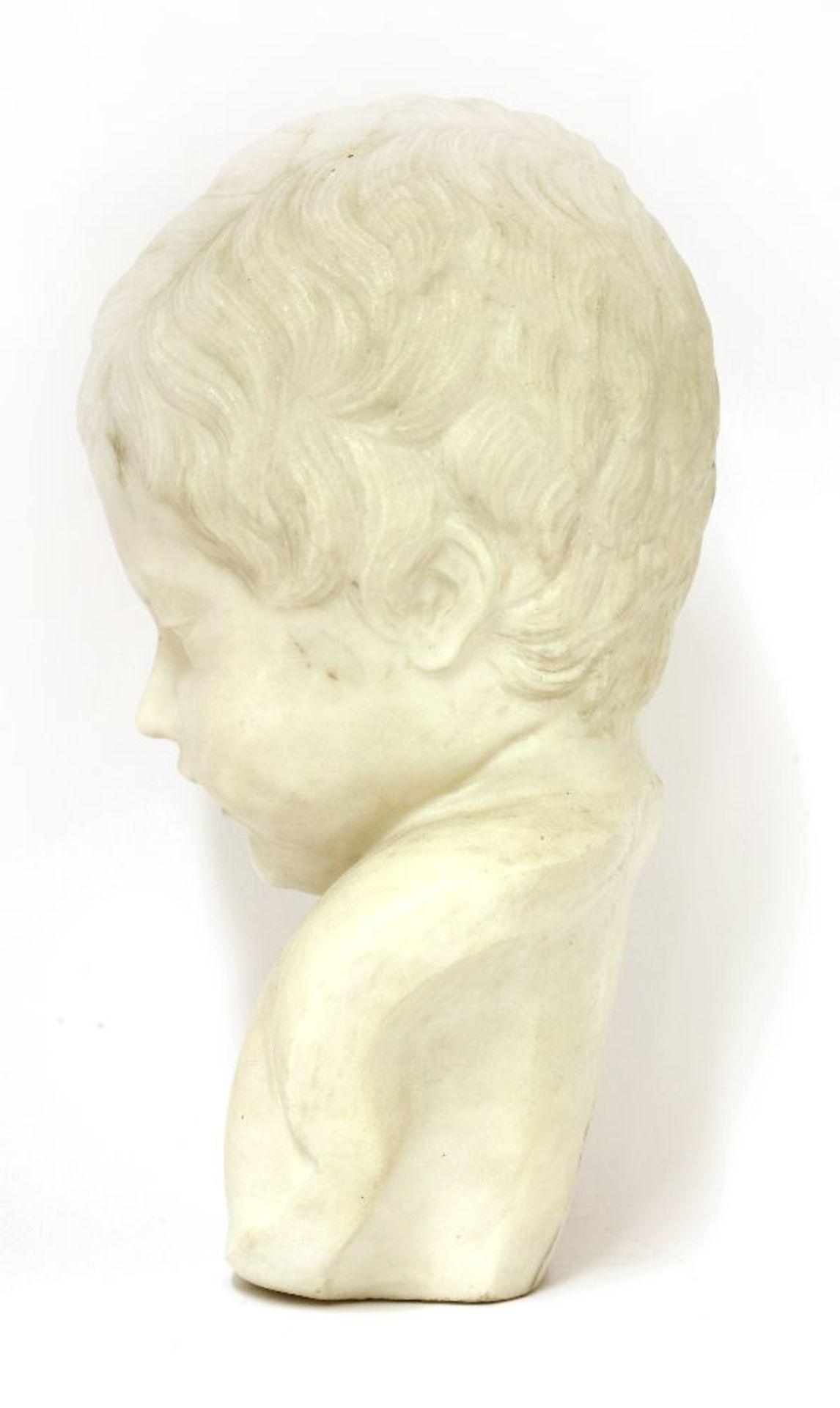 François Duquesnoy, called 'Il Fiammingo',a marble bust of a child, signed verso, 30cm - Image 2 of 4