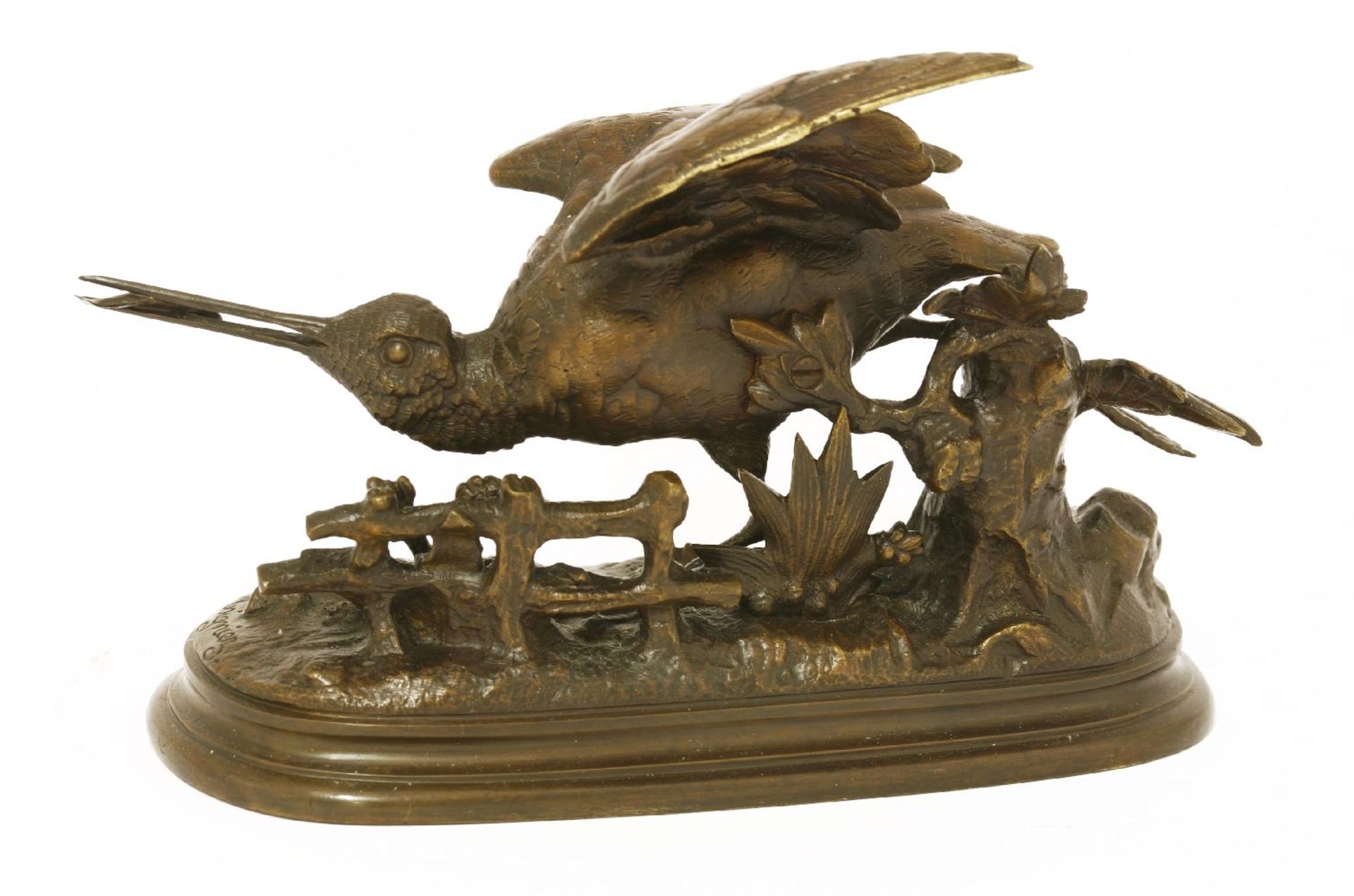 After Jules Moigniez,a bronze of a water bird catching a fish, on a naturalistically raised base, - Bild 2 aus 2