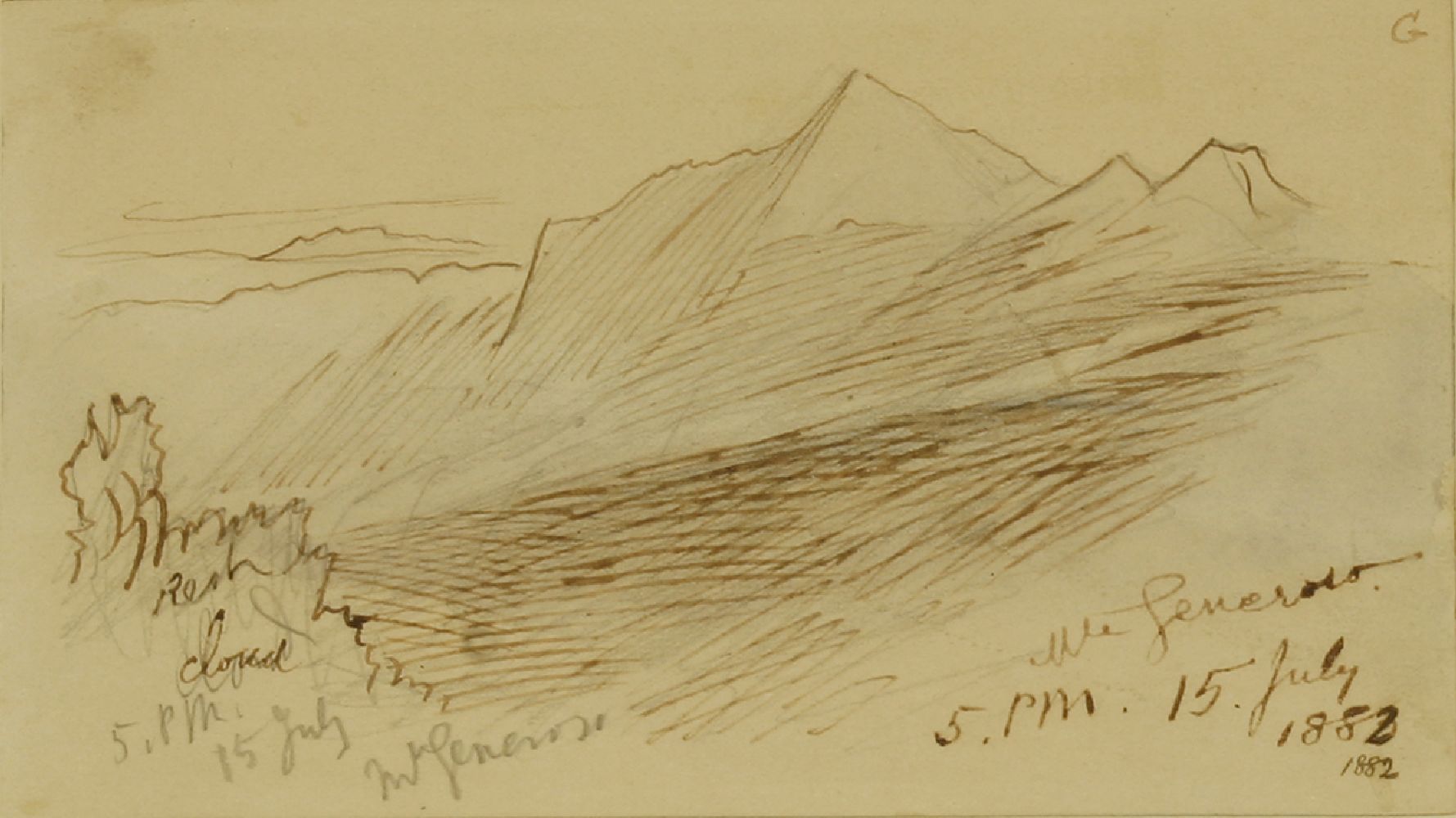 Edward Lear (1812-1888)MOUNT GENEROSO, SWITZERLANDTwo, both signed and inscribed, one dated '5.30pm,