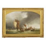 Ralph Stubbs (1820-1879)FISHING BOATS AND AN APPROACHING STORMSigned and dated 1854 l.r., oil on