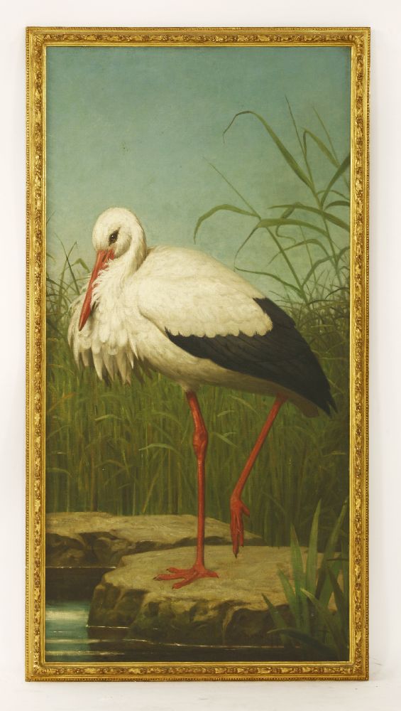 Henry Stacy Marks RA (1829-1898)A MARABOU STORK;A STORK;A pair, both signed l.r., oil on canvas138 x - Image 5 of 15